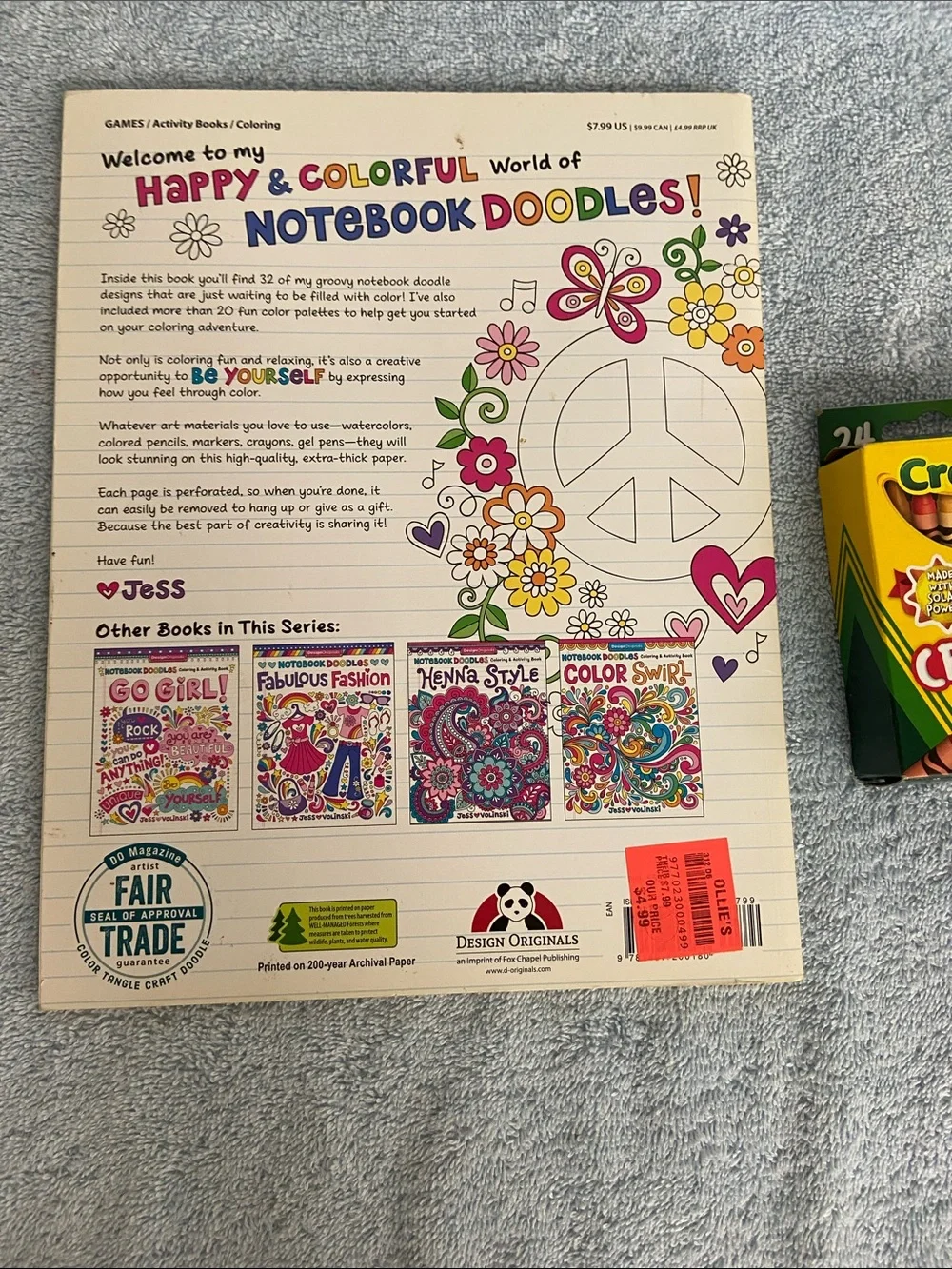 Designers Originals Pink & Multicolor Peace Love Music Coloring Book